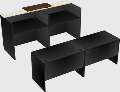 Shared u-shaped reception desks