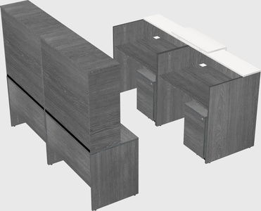 Shared u-shaped reception desks