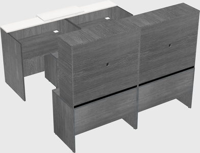 Shared u-shaped reception desks