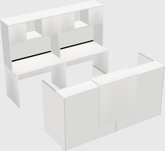 Shared u-shaped reception desks