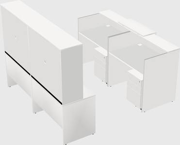 Shared u-shaped reception desks