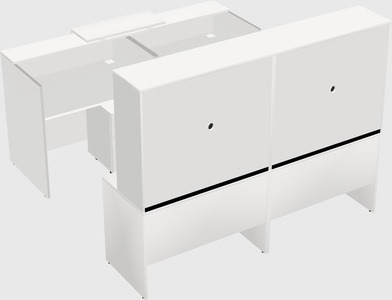 Shared u-shaped reception desks