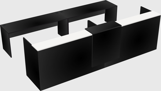 Shared u-shaped reception desks