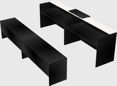 Shared u-shaped reception desks