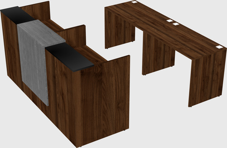 Shared u-shaped reception desks