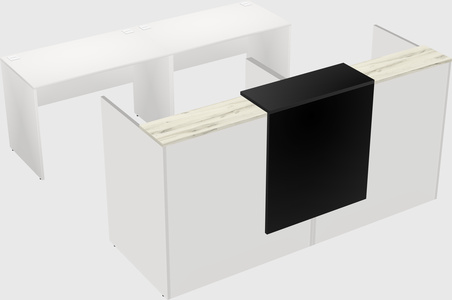 Shared u-shaped reception desks