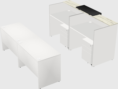 Shared u-shaped reception desks