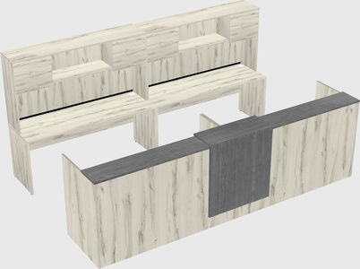 Shared u-shaped reception desks