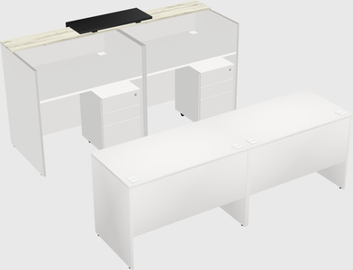 Shared u-shaped reception desks