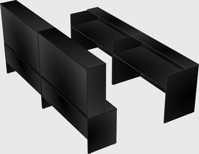 Shared u-shaped reception desks