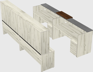 Shared u-shaped reception desks