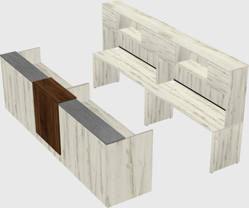 Shared u-shaped reception desks