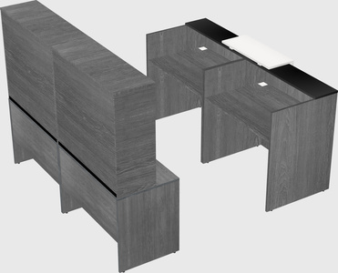 Shared u-shaped reception desks