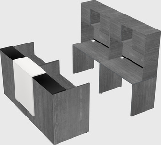 Shared u-shaped reception desks