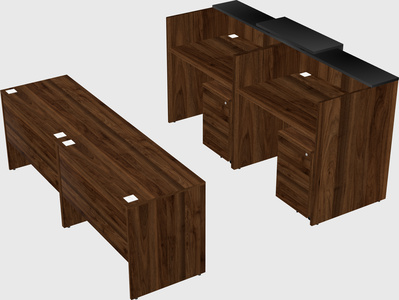 Shared u-shaped reception desks