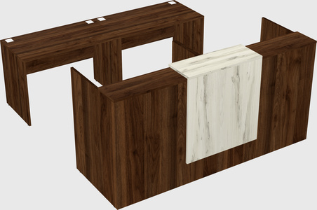 Shared u-shaped reception desks