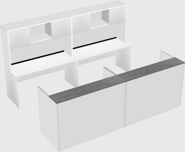 Shared u-shaped reception desks