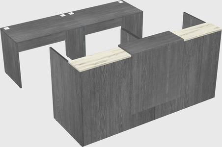 Shared u-shaped reception desks