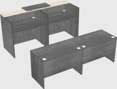 Shared u-shaped reception desks
