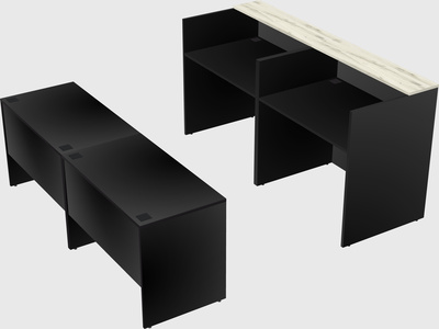 Shared u-shaped reception desks