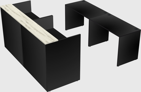 Shared u-shaped reception desks