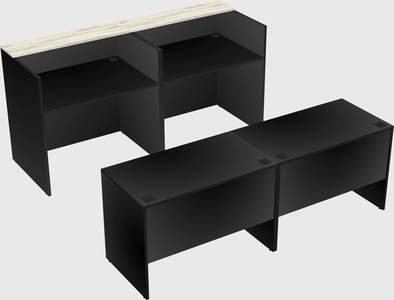 Shared u-shaped reception desks