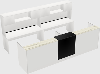 Shared u-shaped reception desks
