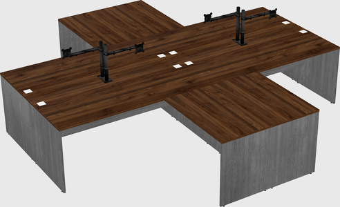 Quad l-shaped office desks