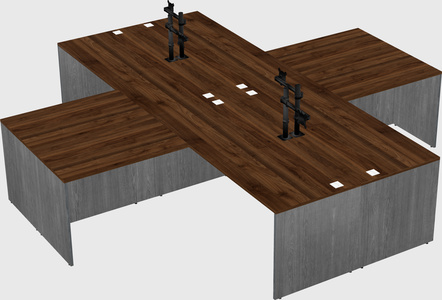 Quad l-shaped office desks