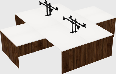Quad l-shaped office desks