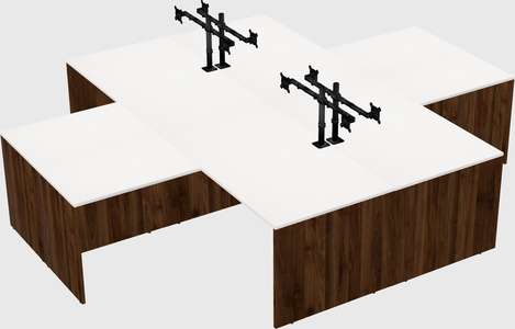 Quad l-shaped office desks