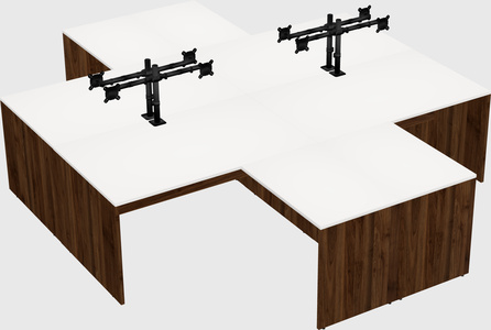 Quad l-shaped office desks