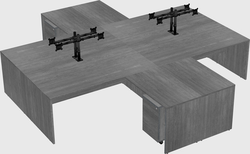 Quad l-shaped office desks