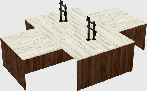 Quad l-shaped office desks