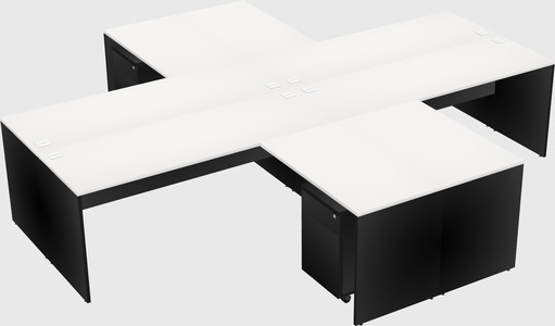 Quad l-shaped office desks