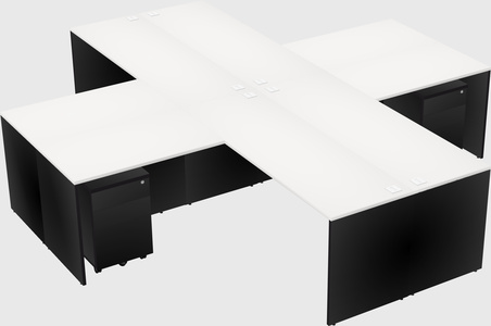 Quad l-shaped office desks