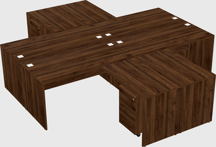 Quad l-shaped office desks