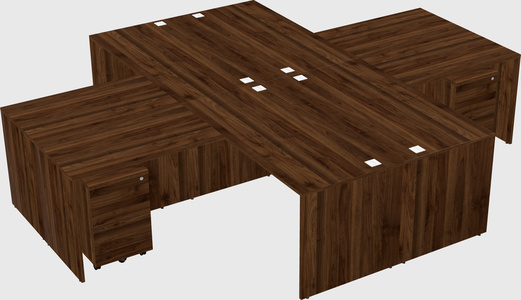 Quad l-shaped office desks