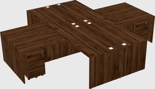 Quad l-shaped office desks