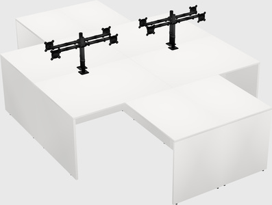 Quad l-shaped office desks