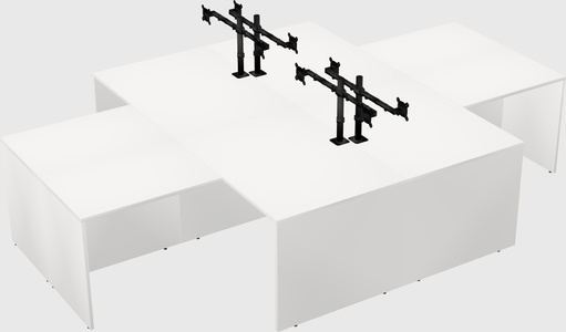 Quad l-shaped office desks