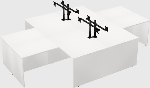 Quad l-shaped office desks