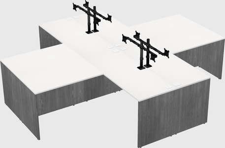 Quad l-shaped office desks