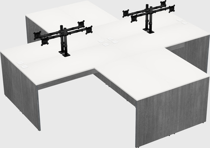 Quad l-shaped office desks