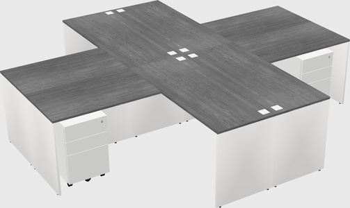 Quad l-shaped office desks