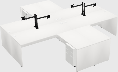 Quad l-shaped office desks