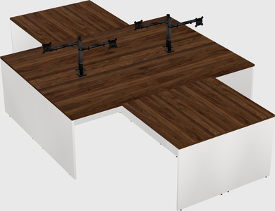Quad l-shaped office desks