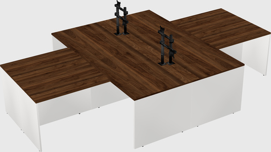 Quad l-shaped office desks