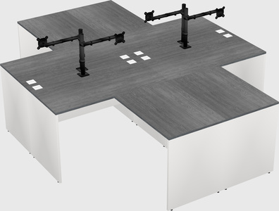 Quad l-shaped office desks