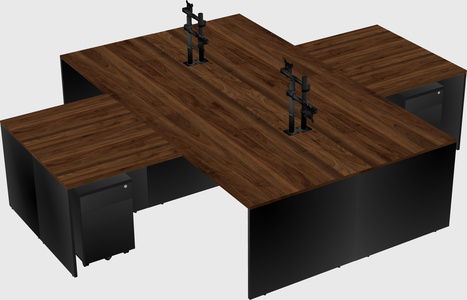 Quad l-shaped office desks